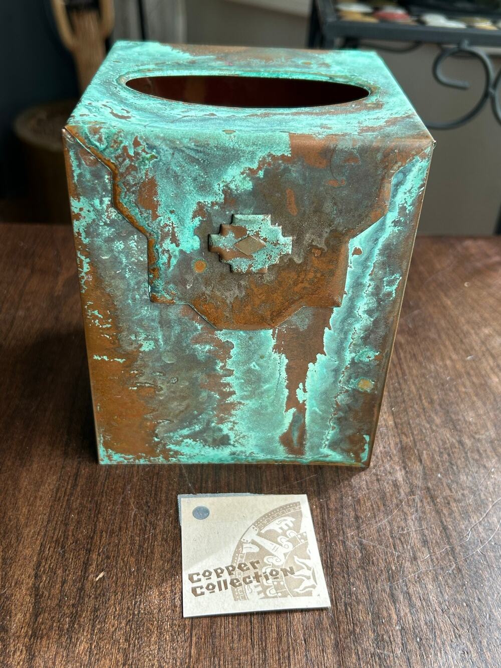Copper collections southwestern solid copper tissue box cover